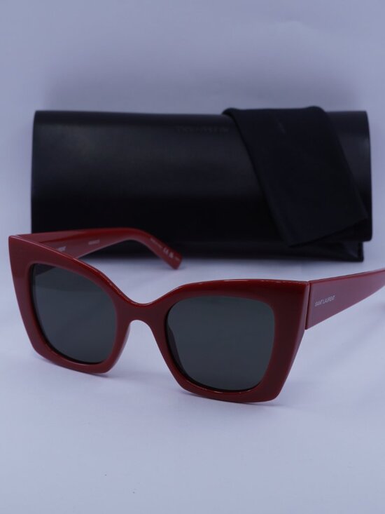 Saint Laurent SL552 010 Cat Eye Sunglasses - Red / Grey main image 8